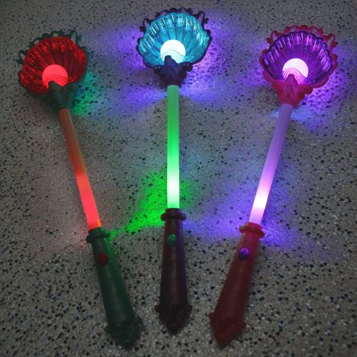 Meerjungfrau Zauberstab LED-Stab 34 cm mit sanften Farbwechsel I  Leuchtperle  Nixen Mädchen Spiezeug Muschelstab