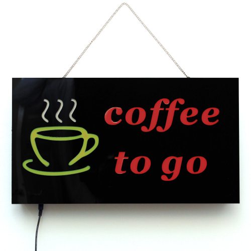LED coffee to go-Schild