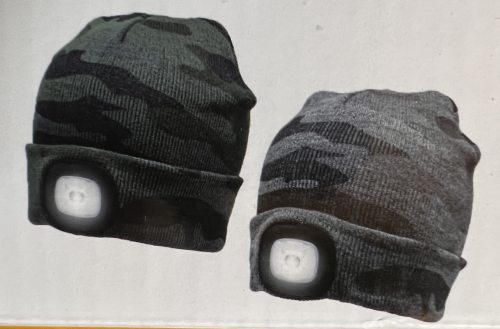 Camoflage LED Mütze I Leucht Beanie I Outdoor Mütze mit LED-Beleuchtung I Leuchtmütze