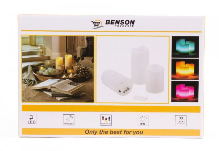 Multicolor LED-Kerzen Set mit Fernbedienung & Timerfunktion I  3 Echtwachs Leuchtkerzen mit 12 Leuchtfarben & Farbwechsel-Funktionen I Festliche Dekoration