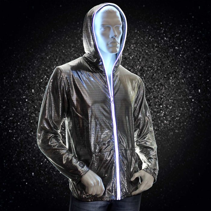 led jacke silber leuchtet