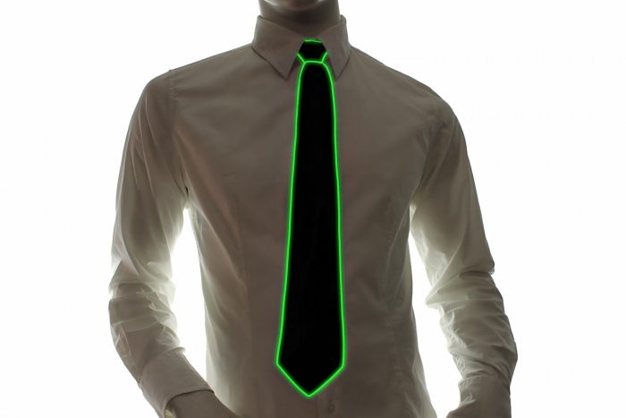 led-tie green