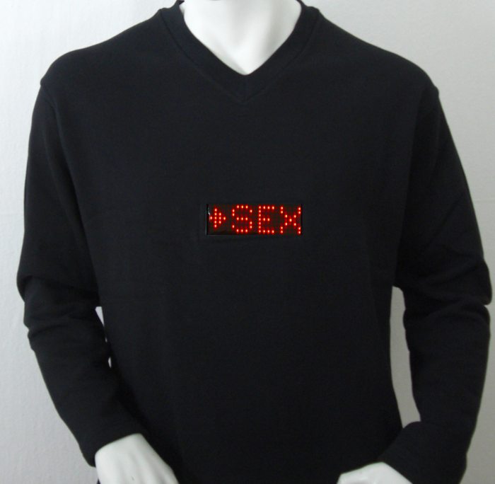 LED Fleece Sweatshirts red LEDs