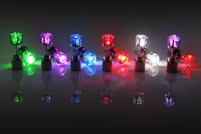 LED Diamant-Ohrstecker leuchtende Ohrringe LED-Fashion