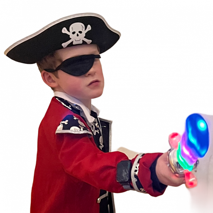Leuchtendes Piratenschwert Spiezeug 57 cm I Totenkopf Piratensäbel I LED-Schwert mit Piraten-Totenkopf I Piratenkostüm Accesoire