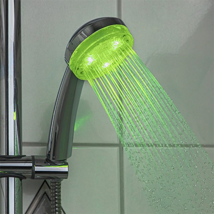 Shower head with LED lighting