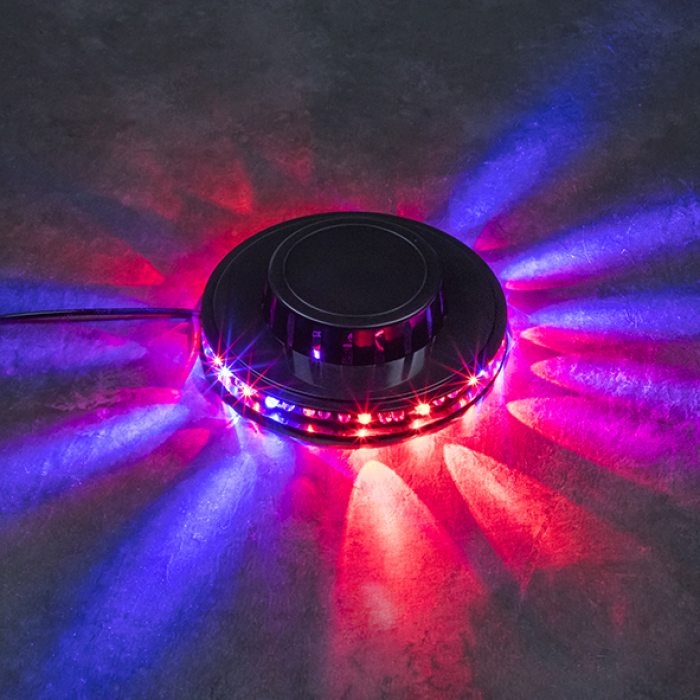 Partylicht LED Effekt Beleuchtung Musiksensor 48 RGB LEDs I Lichtorgel USB Gadget mit soundgesteuerterten LED-Lichteffekten I  360° Rundlicht Party Beleuchtung