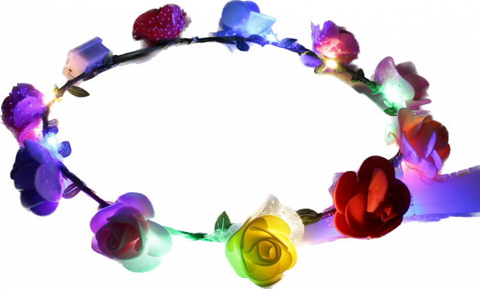 Luminous wreath of flowers roses