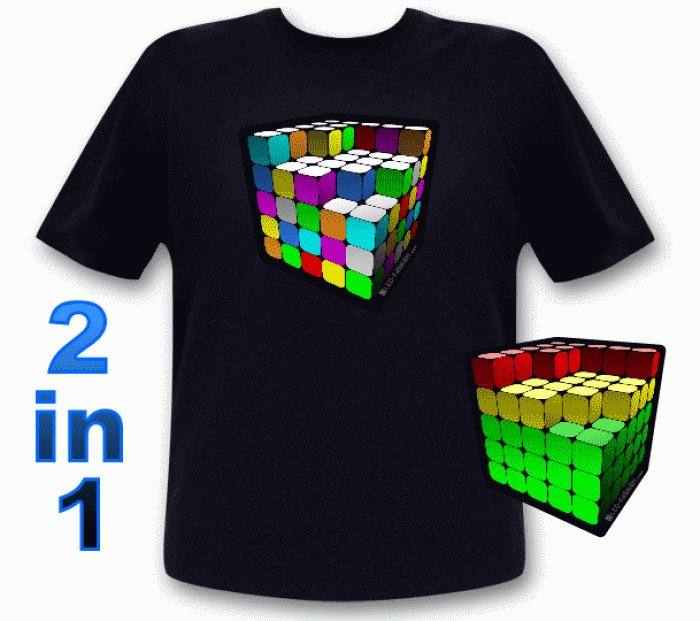 zauber würfel led t-shirt geek
