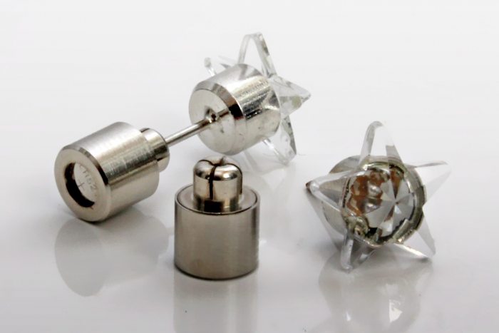 LED Stern-Ohrstecker Leuchtohrringe I Festliche Weihnachtsohringe I Sylvester Ohrring