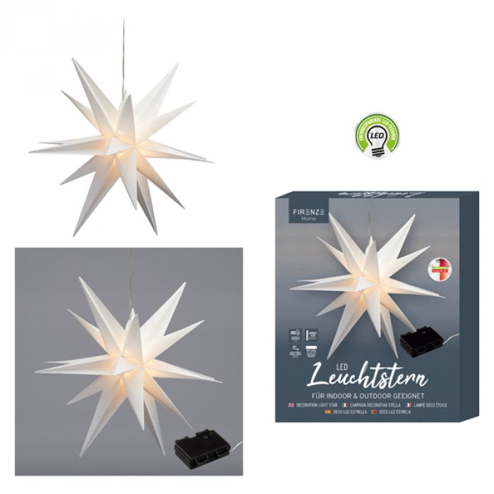 weisser LED-Weihnachtsstern Leuchtstern Dekoration