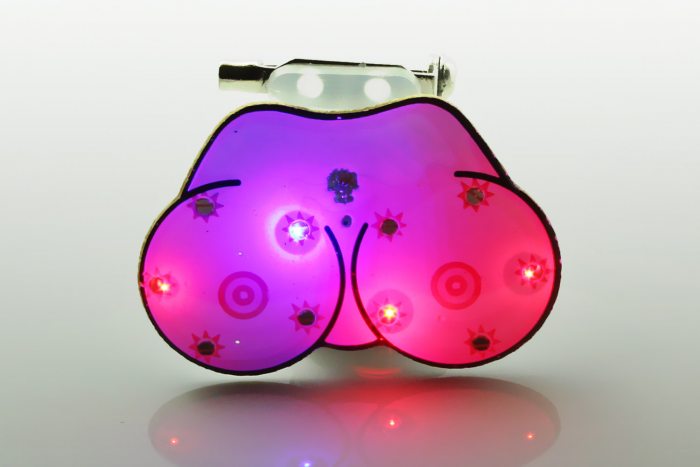 Brüste Blinky Anstecker Brosche Blinki Pin Button