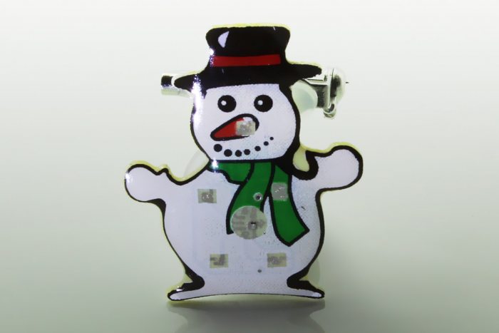 Schneemann Blinky Anstecker Brosche Winter Blinki Pin Button