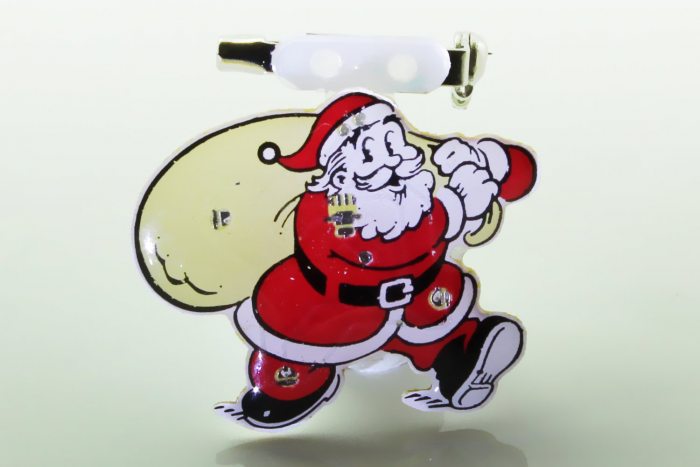 Flashing Santa Claus Button