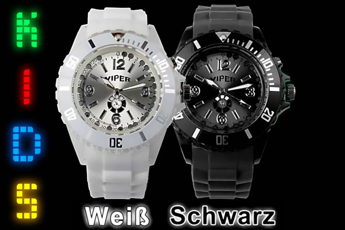 Silikon Armbanduhr mit LEDs für Kids I Lechtende Kinderuhr