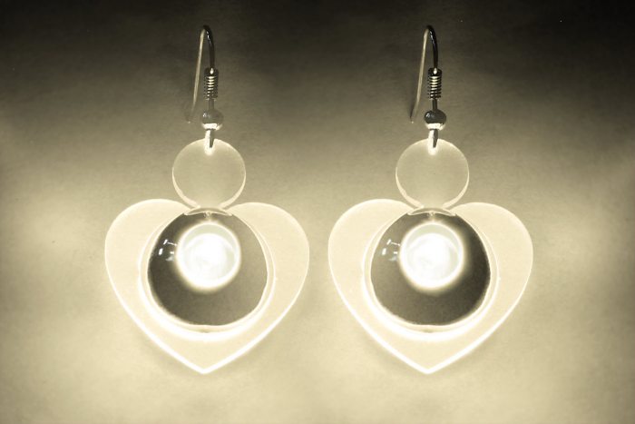 2 Stück LED-Ohrhänger Herz Herzohrhänger Modeschmuck