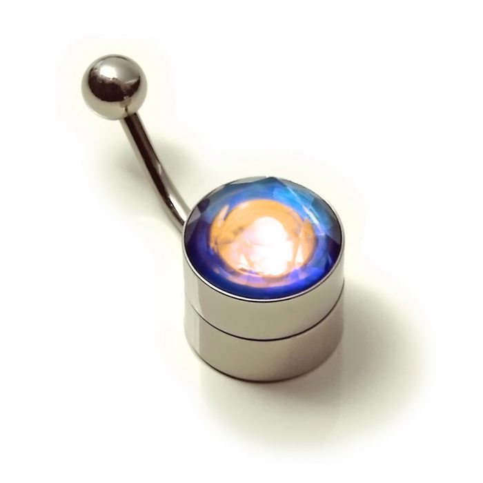 LED-Bauchnabelpiercing mit Facettenstein I Leuchtender Bauchnabel Nabelschmuck Bananabell Nabelpiercing I Piercing am Bauchnabel