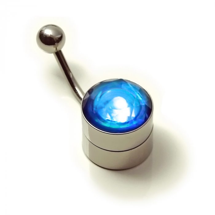 LED-Bauchnabelpiercing mit Facettenstein I Leuchtender Bauchnabel Nabelschmuck Bananabell Nabelpiercing I Piercing am Bauchnabel