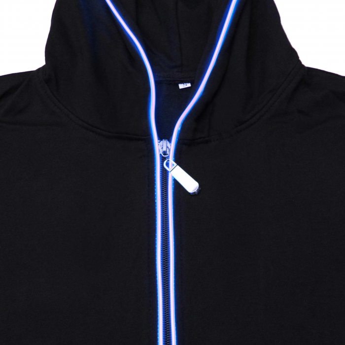 Blue hooded jacket