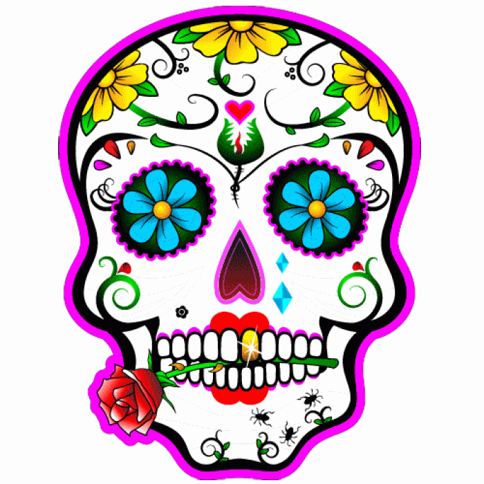 EL Totenkopf sugar skull frau rose