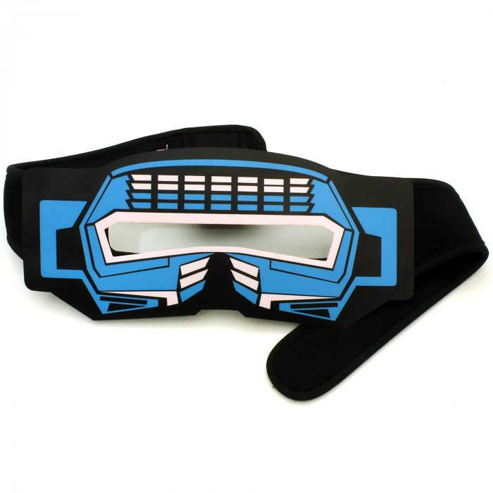 Cyborg LED-Augenmaske blau Vintage Roboter Maske
