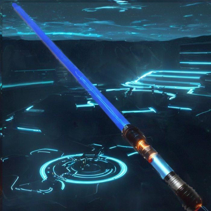 LED Teleskop Lichtschwert blau 83 cm I Spiezeug-Laserschwert mit Sound & Licht I Robuste Spielzeugwaffe Lichtschwert Kinder