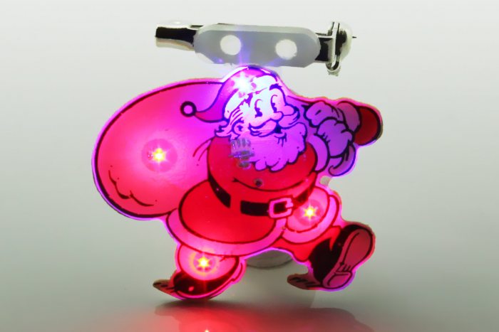 Flashing Santa Claus Button