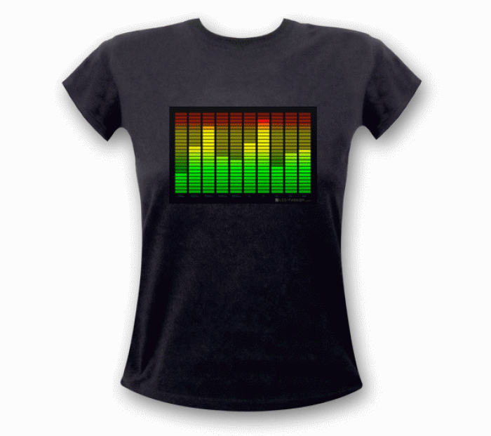 10-Kanal Equalizer LED Shirt Damen