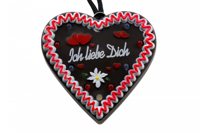 Ich liebe Dich LED-Lebkuchenherz Oktoberfest Anhänger Kirmes Wasn