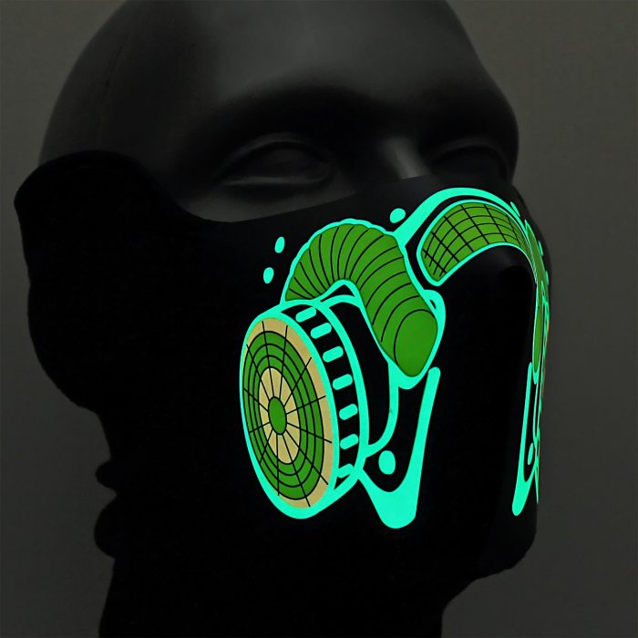 Biohazard LED-Maske Atemmaske Motiv Gasmaske Sprachgesteuert