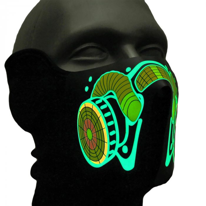 Biohazard LED-Maske Atemmaske Motiv Gasmaske Sprachgesteuert