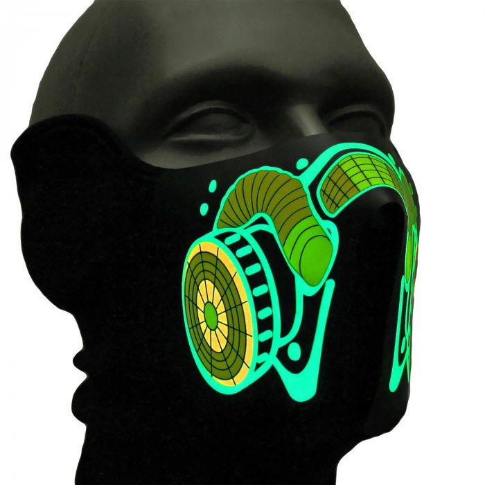 Biohazard LED-Maske Atemmaske Motiv Gasmaske Sprachgesteuert