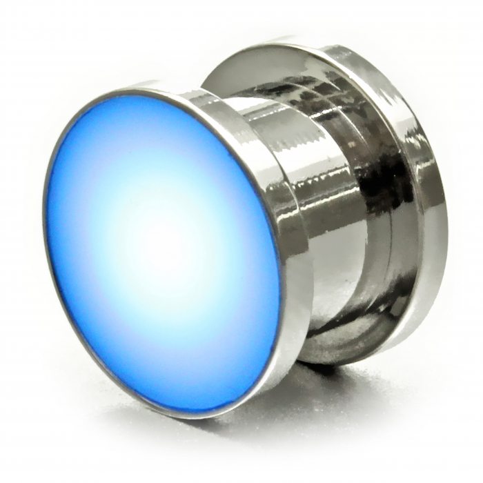 blauer tunnel plug led schmuck ohr