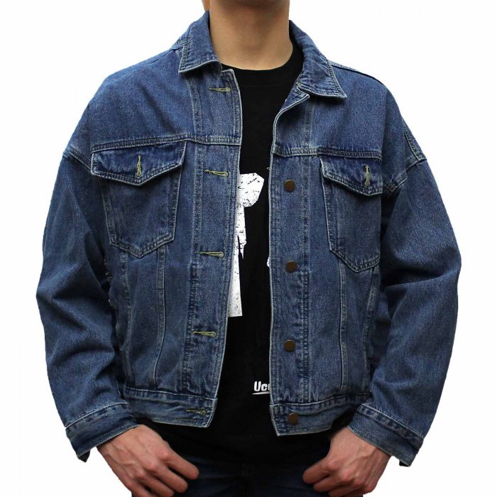 Skull denim jacket front
