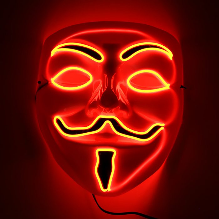 Rot leuchtende Gesichtsmaske