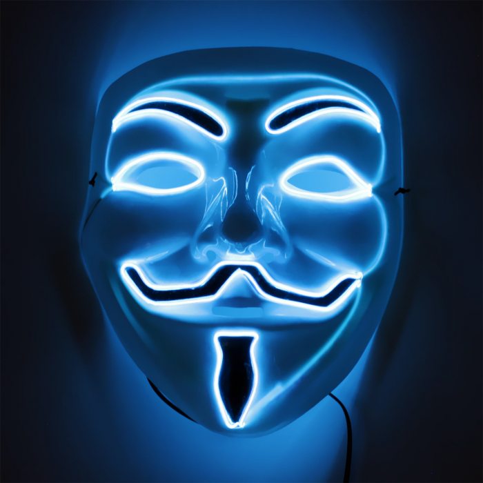 Leuchtende Comic-Maske