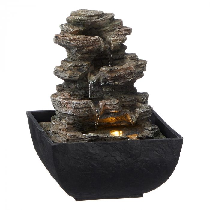 LED indoor fountain stone rock