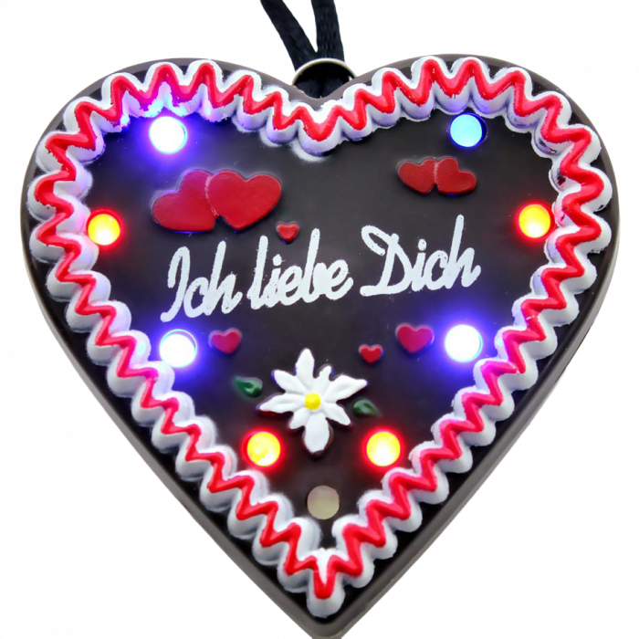 Ich liebe Dich LED-Lebkuchenherz Oktoberfest Kirmes Cannstatter Wasn