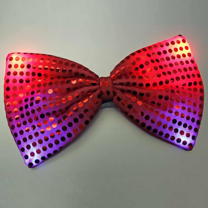 LED Fliege mit Pailletten