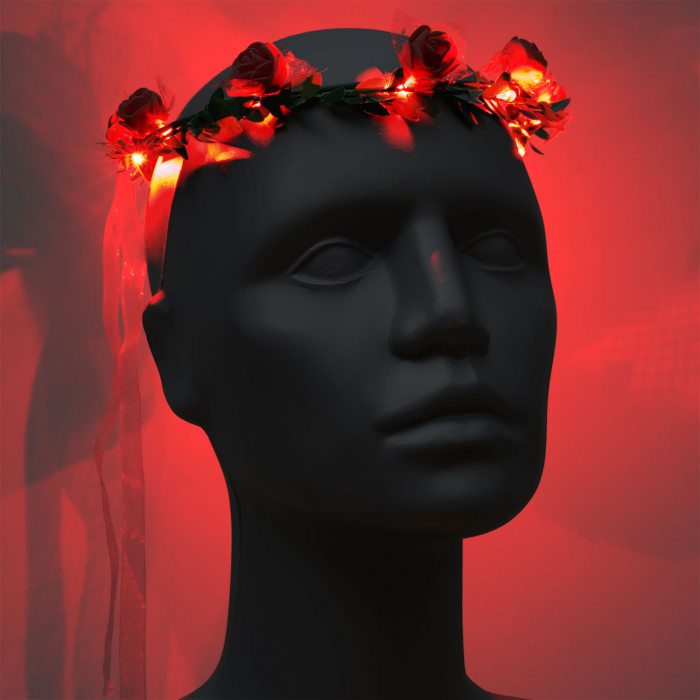 Luminous wreath of flowers