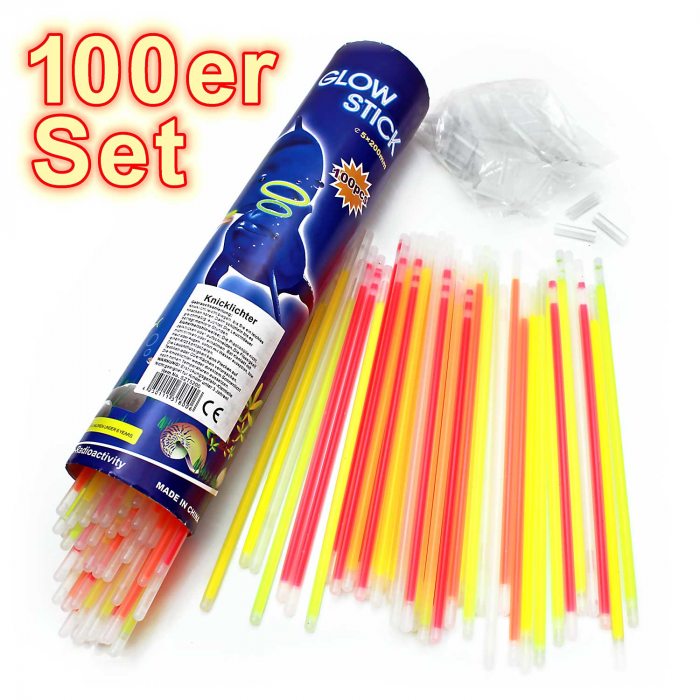 Set of 100 glow sticks