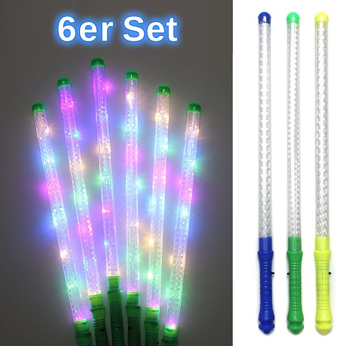6er Set LED-Blinkstäbe