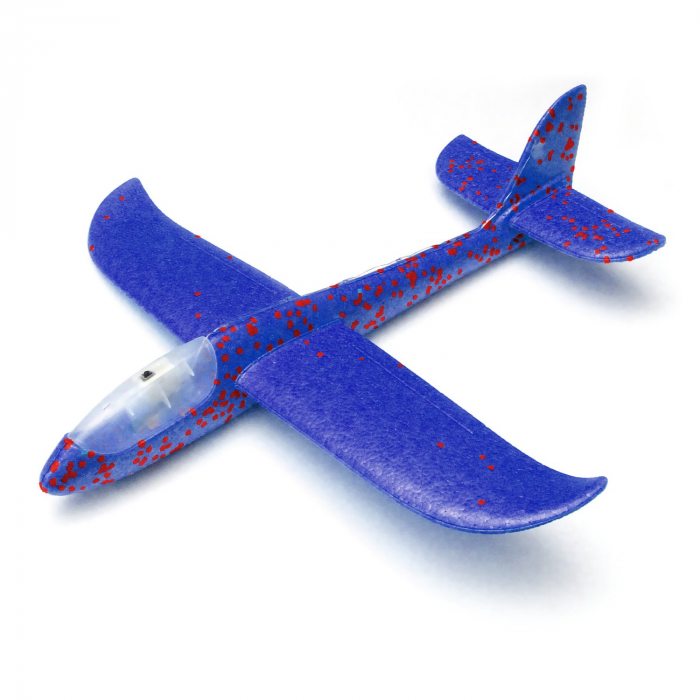 Styropor Gleitflugzeug mit Lämpchen