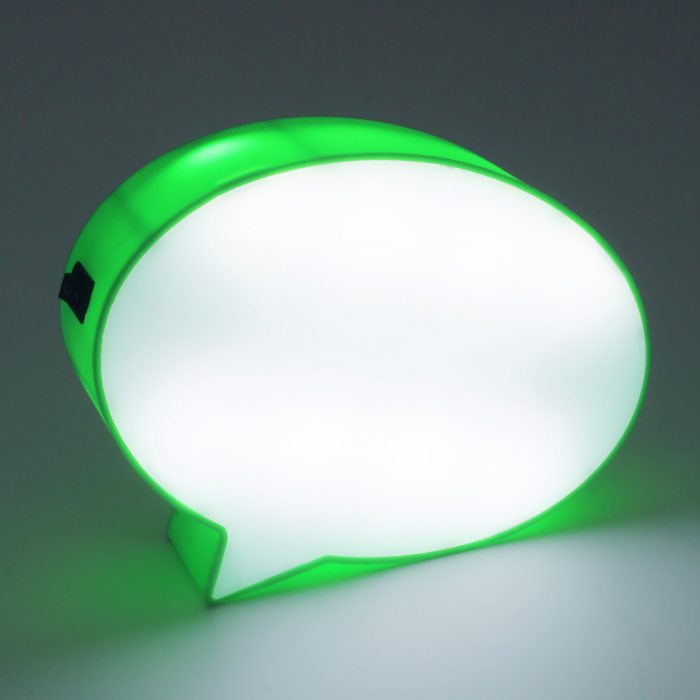 Green comic bubble with light