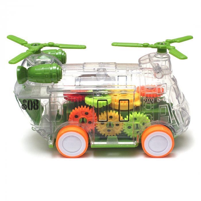 LED toy tandem helicopter transparent