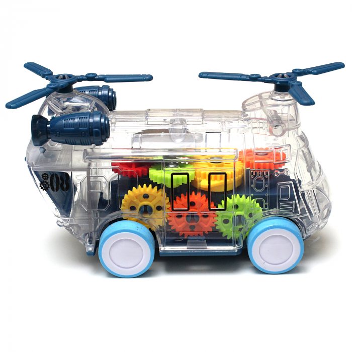 Glowing double propeller LED helicopter