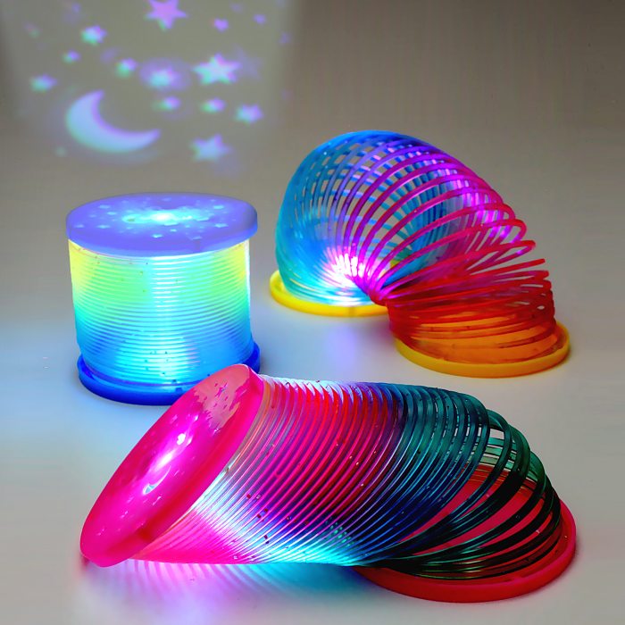 LED rainbow spiral with moon-star projectio