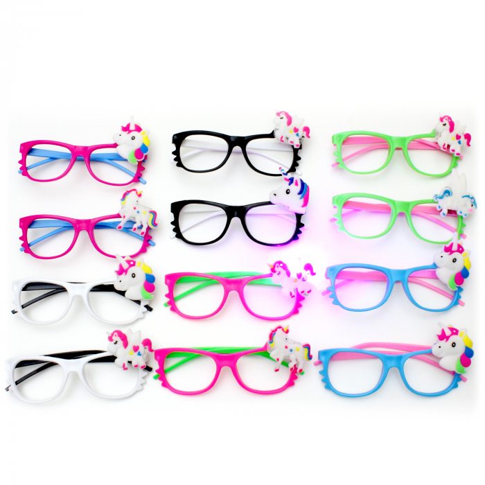 Colorful LED glasses with unicorn design