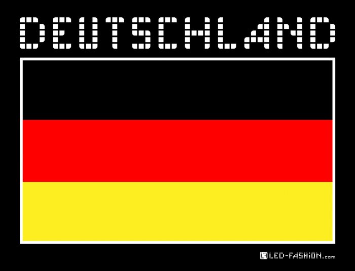 Leuchtendes Deutschland T-Shirt Flagge Fanshirt mit 8 Leuchtmodi