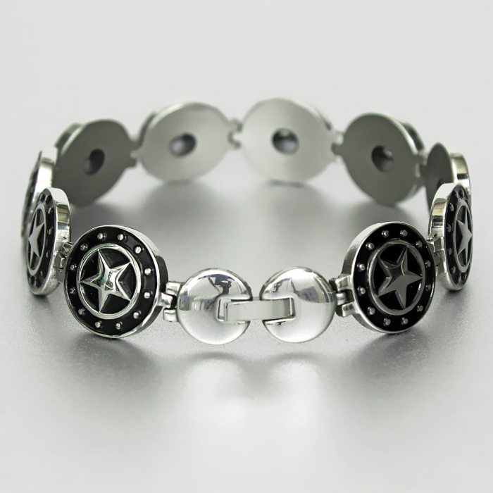 Stainless steel bracelet with stars